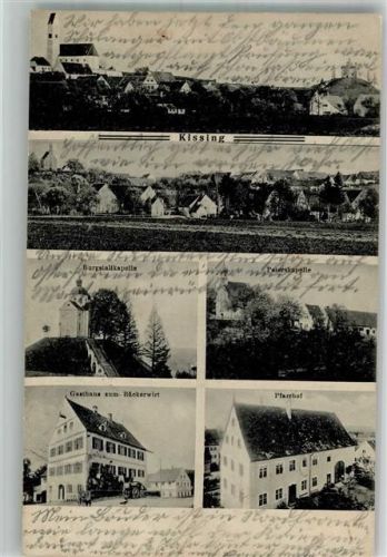 Kissing 1915 Peterskapelle Gasthaus zum Bäckerwirt Pfarrhof Burgstallkapelle