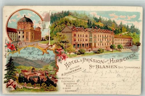 St. Blasien 1907 Hotel zum Hirschen Dom St. Blasius