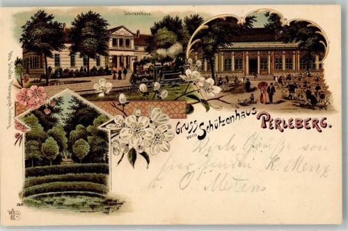Perleberg 1899 Gasthaus Schützenhaus Wirtschaftsgarten Verlag Ottmar Zieher-München