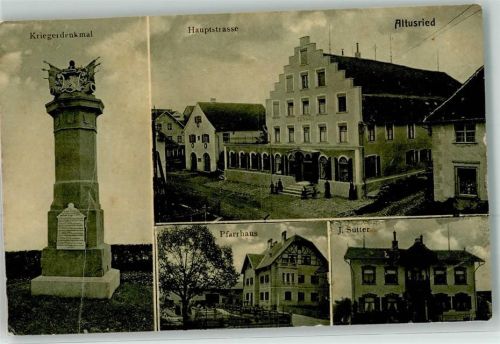 Altusried 1911 Kriegerdenkmal Hauptstraße Pfarrhaus