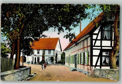 Schledehausen 1920 Dorfstraße Fachwerhaus Kriegerdenkmal