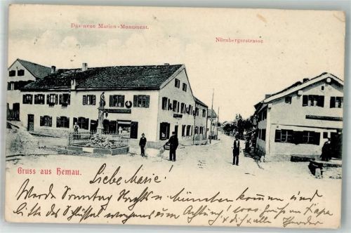 Hemau 1910 Neues Marien-Monument Nürnbergerstrasse