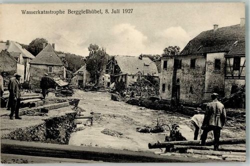 Berggiesshübel 1927 Wasser-Katastrophe 8. Juli 1927 Zerstörte Gebäude
