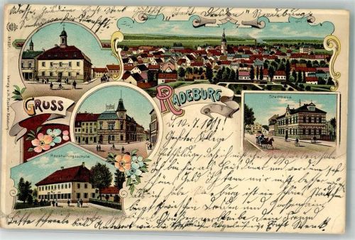 Radeburg 1900 Haushaltungsschule Stadthaus Gasthaus zum Ratskeller