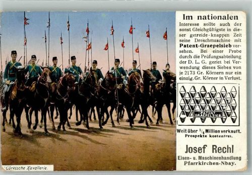 Pfarrkirchen 1915 Kavallerie + Werbung für Dreschmaschine Josef Rechl