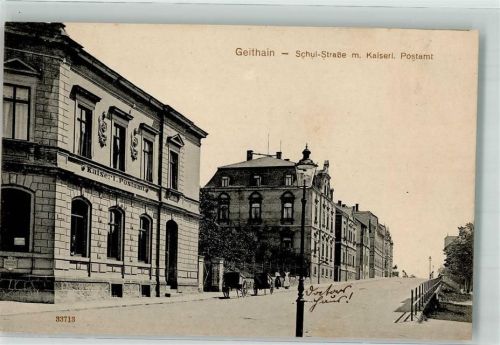Geithain 1917 Schulstraße Kaiserl. Postamt