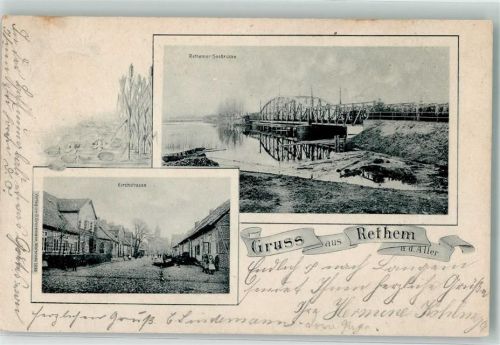 27336 W2818 Rethem Aller 1899 - Rethemer Seebrücke Kirchstraße
