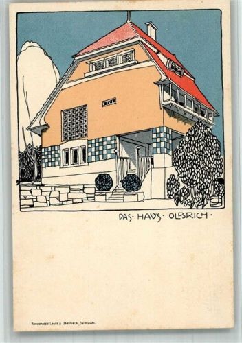 Darmstadt Das Haus von Joseph Maria Olbrich Architektur mit Prägestempel