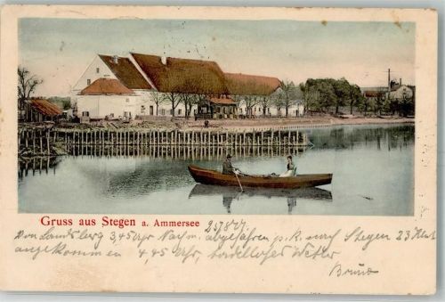 82266 W8084 Stegen a Ammersee 1901 - Gasthaus Ammersee Ruderboot