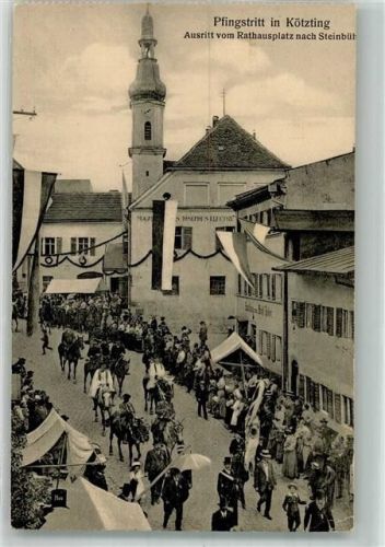 Kötzing 1913 Vignette Pfingstritt Kötzing 1912 Ausritt vom Rathaus