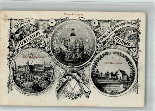 Kitzingen 1908 500 Jahre Schützengesellschaft Kitzingen Huldigungsscheibe Feste Kitzingen Schützenhaus