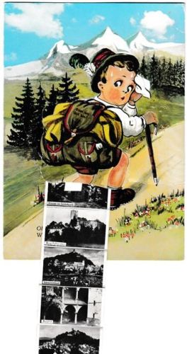 Falkenstein ausziehbarer Papierstreifen Wanderer Rucksack
