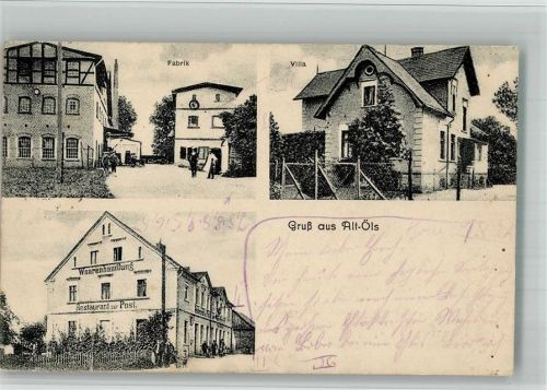 Oels Alt-Öls Fabrik Gasthaus zur Post und Waren- Handlung villa