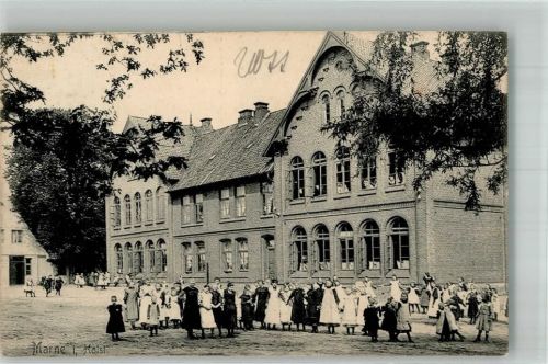 Marne 1906 Schulhaus Schulkinder