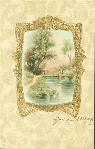 Charlottenburg 1908 echte bedruckte Seide Ort lt. Stempel