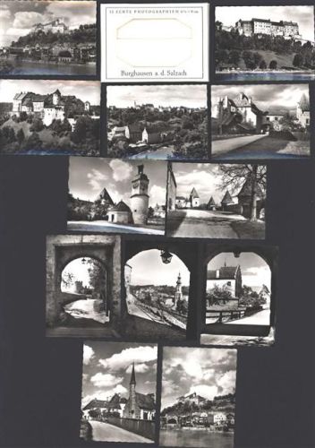 Burghausen Kleinfotoserie mit 12 St im Originalumschlag
