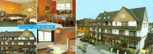 Büsum Pension Uns to Hus Innen- und Aussenansicht Klappkarte