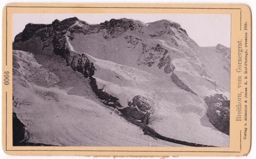 Breithorn Zermatt 1892 Fotografie Römmler & Jonas Dresden Nr 6066 Vorläufer