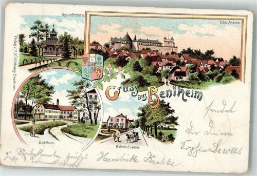 Bad Bentheim 1899 Gesundbrunnen Badehaus Bahnhofs Allee