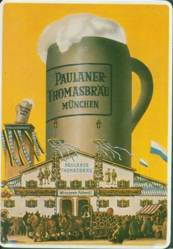 München Oktoberfest Paulaner Thomasbräu historisches Motiv auf Metall AK
