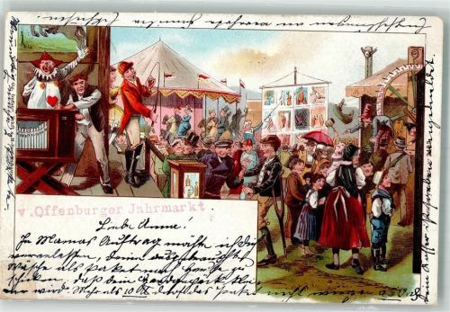 Offenburg 1898 5. Offenburger Jahrmarkt Schaustellerbuden