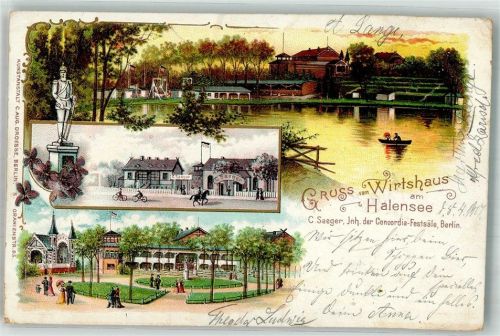 Halensee 1901 Gasthaus am Halensee Garten Denkmal Der Halensee