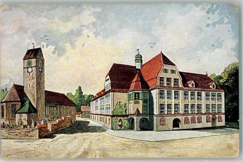 Lindenberg Neues Schulhaus u. Kirche