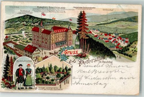 Bad Peterstal-Griesbach 1902 Renchtaltrachten Kurhotel Schlüsselbad Trinkhalle Peterstaler Schüsselquellen
