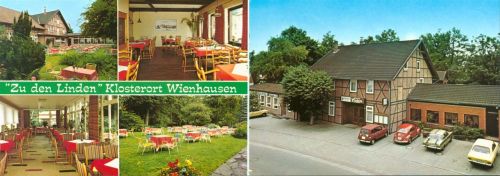 Wienhausen Hotel Gasthaus Zu den Linden Innen-und Aussenansicht Klappkarte