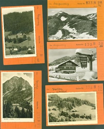 Langenwang Lot mit 9 AK Musterkarten Original aus Metzarchiv Bestellvorgänge und Auflagenzahlen