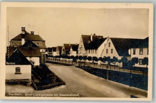 Viernheim 1913 Ernst Ludwigstraße Staatsbahnhof