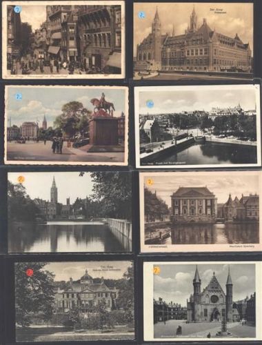 Den Haag Lot mit 8 AK Farbpunkte sind auf Hüllen