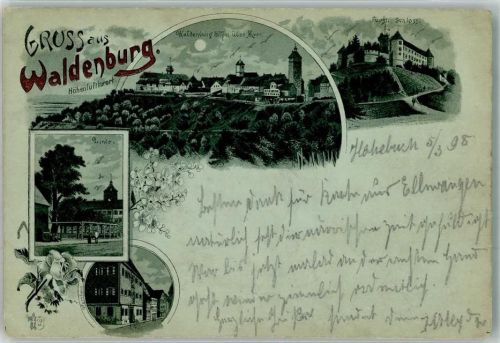 Waldenburg 1898 Waldenburg Fürstl. Schloss Dorflinde Verlag Ottmar Zieher-München