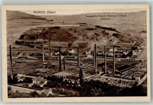 Merzig Terracotta-Fabrik Villeroy u. Boch Fabrik I. Landst. -Infant. Ausbild. -Batl.