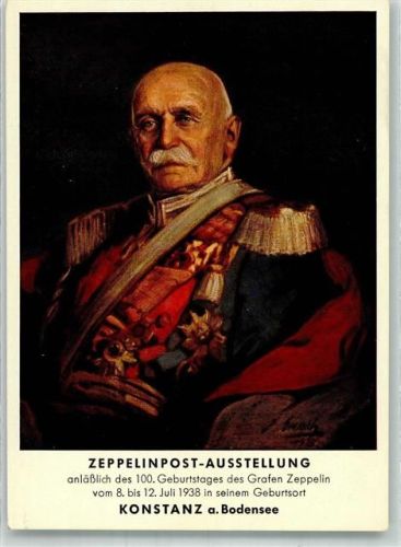 Konstanz Zeppelinpost-Ausstellung 1938 100. Geburtstag WK II