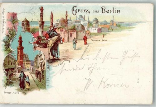 Kairo 1896 Tracht Esel Straße