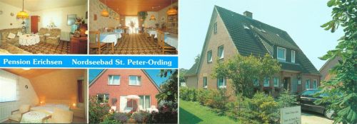 Sankt Peter-Ording Pension Erichsen Aussen-und Innenansicht Klappkarte