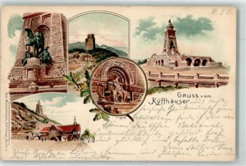 Kyffhäuser 1903 Kyffhäuser-Denkmal Reiterstandbild Barbarossa Gasthaus