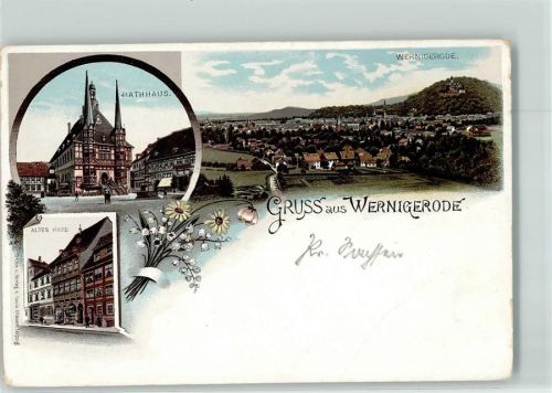 Wernigerode Rathaus Marktplatz Brunnendenkmal Alte Häuser