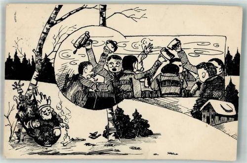 Göttingen 1907 Stammtischrunde Ort handschriftlich Humor