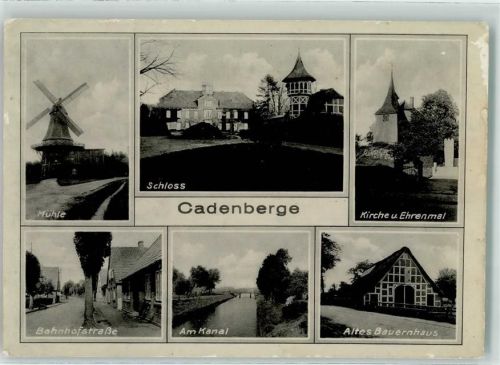 Cadenberge Windmühle Schloss Kirche u. Ehrenmal Bahnhofstraße am Kanal altes Bauenhaus