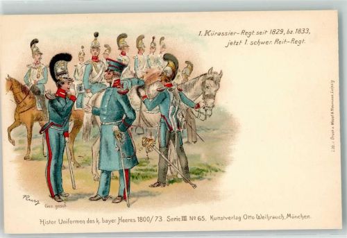 1900 Histor. Uniformen des bayer. Heeres 1800/73 Serie III Nr. 65 Verlag Weihrauch AK