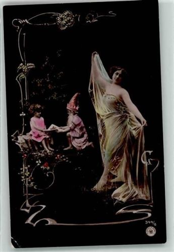 1906 NPG Serie 344/6 Oranotypie Amor Zwerg Erotik Jugendstil