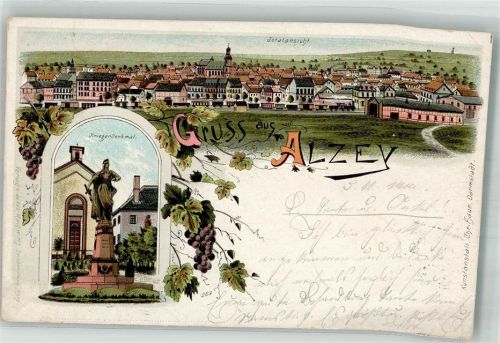 Alzey 1900 Kriegerdenkmal Weintrauben