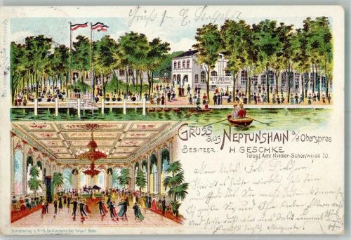 Niederschöneweide 1899 Gasthaus Neptunshain Ballsaal Gartenwirtschaft