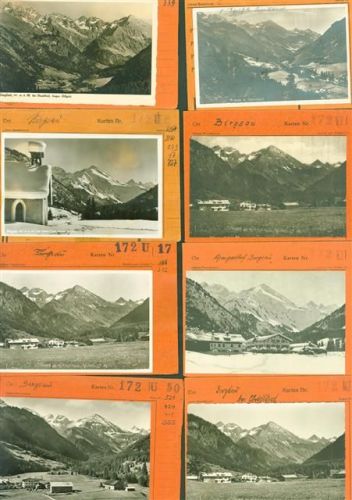 Birgsau Lot mit 29 AK Musterkarten Original aus Metzarchiv Bestellvorgänge und Auflagenzahlen