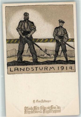 Landsturm 1914 offiz. Karte für das Rotes Kreuz WK I