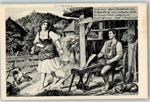 Tracht Gedicht von Hebel - Berif Schnittstuhl AK