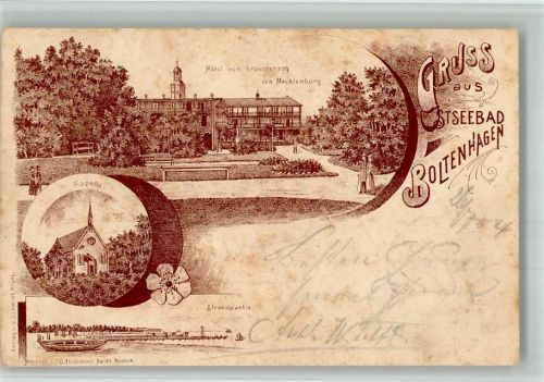 Ostseebad Boltenhagen 1904 Hotel zum Großherzog von Mecklenburg Kapelle Strand Verlag Tiedemann Nachf