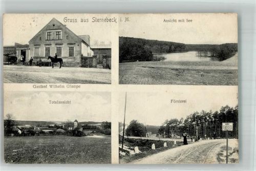 15345 O1274 Sternebeck 1909 - Gasthaus Glampe Försterei Seeansicht